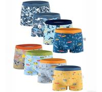 Anntry sous-vêtements pour garçons, Boxers pour Tout-Petits garçons en Forme de Dinosaure, Paquet de 8 Slips en Coton pour bébés Enfants de 2 à 12 Ans