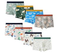 Anntry sous-vêtements pour garçons, Boxers pour Tout-Petits garçons en Forme de Dinosaure, Paquet de 8 Slips en Coton pour bébés Enfants de 2 à 12 Ans