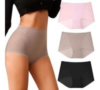 Anntry sous-vêtements Taille Haute pour Femme en Dentelle Douce, Culotte Invisible, Couverture complète, Courte, Grande Taille