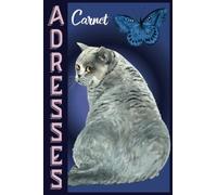 ANNUAIRE DE POCHE: Carnet Adresse et Telephone Maison Avec Rappel Des Anniversaires | Anniversaire Cadeau | Design Moderne et Original Gros Chat Gris, Fleurs & Papillon