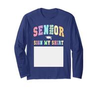 Annuaire « Last First Day Class of 2026 » avec Inscription « Senior Sign My Shirt » Manche Longue