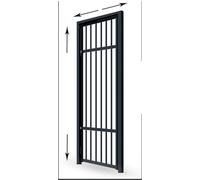 Annulation ou grille rabattable, adaptable pour porte de logement et de jardin. Jusqu'à 120 x 225 cm (largeur x hauteur) (noir)