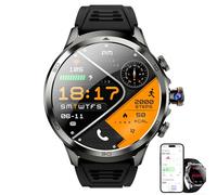 Annuod Montre Connectée De 1,95 Pouces, À Écran Rond avec Emplacement pour Carte SIM Et Caméra Rétractable Pivotante, Navigation Stéréo 3D Intégrée, Prend en Charge Les Appels(A)