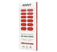 ANNY Bandes pour ongles en gel - Film UV à coller avec lampe UV - Durable et sans éclats - Facile à utiliser - Couleur : orange bloody - Rouge brique tamisée - N° 50