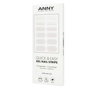 ANNY Gel Nail Strips - Film à ongles UV à coller avec lampe UV, durable et sans éclats, facile à utiliser, couleur : blanc candy - blanc soyeux - N° 4
