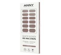 ANNY Gel Nail Strips - Film pour ongles UV à coller avec lampe UV, durable et sans éclats, facile à utiliser, couleur : moka - Marron moka doux - N° 22