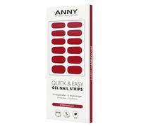 ANNY Gel Nail Strips - Film UV pour ongles à coller avec lampe UV, durable et sans éclats, facile à utiliser, couleur : chaud & épicé - rouge mat - N° 54