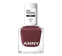 ANNY Gel Power Nail Polish - Vernis à ongles gel de couleur sans lampe UV, brillance brillante et tenue jusqu'à 12 jours, résistant aux éclats et aux rayures - Thrilled - Brun rouge tamisé - 8 ml