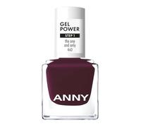 ANNY Gel Power Nail Polish - Vernis à ongles gel de couleur sans lampe UV, brillance et tenue jusqu'à 12 jours - Résistant aux éclats et aux rayures - Violet prune intense - 8 ml