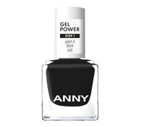 ANNY Gel Power Nail Polish - Vernis à ongles gel de couleur sans lampe UV, brillance et tenue jusqu'à 12 jours, résistant aux éclats et aux rayures - Noir laque profond - 8 ml