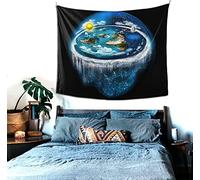AnnyMart Flat Earth & Dome Art Boutique Tapisserie murale décorative esthétique Décoration d'intérieur 152,4 x 139,7 cm