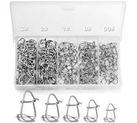 Annyswit 200 pièces/5 Tailles Fishing Snap pour émerillons Set 3# 2# 1# 0# 00# Snap Citrouille Broche Snap Changement Rapide Carabiner pour Truite Snap Pêche avec Verrouillage Duo-Snap Facile
