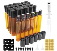 Annyswit 30 Pièces Roll on Huiles Essentielles 10ml, Bouteille Flacon roll on Vide pour le Pétrole d'Athènes, Flacon Roll On pour Aromathérapie, Huiles, Parfum (10ml 30Pcs)