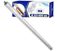 Anode en magnésium pour chaudière M8 Ø 22 x 400 mm. MONTERAL