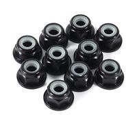 Anodize M3 Nylon Insert Selflock Nutsflange Nut Stop Desserrage Stop Back Nylon Ring Self-locking Nut Hex Lock Nut Alliage d'aluminium 10pcs Set Noir