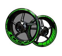 AnoleStix Réfléchissantes Stickers en Vinyle pour Bord de Jantes de Moto, Motif moto, Vert, Métal, Moto, Medium, 17inches, 1 unité
