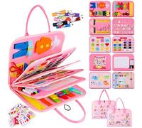 ANOMM Busy Board Jouet Montessori pour Enfant 1+ Ans, 10 en 1 Jeux Éducatif | Jouets d'Activité et de Développement, Jouets de Voyage pour Enfant, Cadeau pour Garcon Fille, Rose
