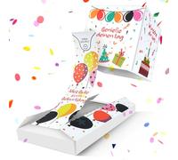 ANOMM Carte D'anniversaire avec Explosion Confettis, Carte D'anniversaire Pop-Up, Boîte Surprise Pliable, Carte de Vœux Explosion Happy Birthday, Boîte Mystère pour Enfants et Adultes