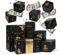ANOMM Coffret Surprise D'anniversaire, Carte de Vœux Explosion Happy Birthday, Explosion Confettis Boîte Cadeau, Coffret mystère Joyeux Anniversaire pour Enfants et Adultes