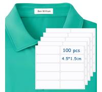 ANOMM Étiquettes Autocollantes Personnalisées - 45 x 15 mm - 100 Étiquettes Nominatives sans Repassage, Imperméables, Lavables en Machine, pour Étiquette de Prix, Adresse, Bureau, Cuisine, Confiture