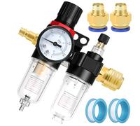 ANOMM Filtre Régulateur 1/4 Régulateur de Pression d'Air | Filtre à Air Comprimé, Séparateur Eau-Huile, pour Compresseur d'Air en Ligne et Outils Pneumatiques