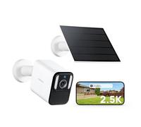 Anona Lucio Caméra de sécurité extérieure sans fil 2,5 K avec batterie solaire, vision nocturne en couleur et champ de vision à 138 °, détection multi-objets, pas besoin de concentrateur, audio
