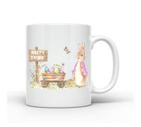 Anonymous Gifting Easter Joy : Tasse à café en céramique de 11 oz imprimée à la main avec Peter Rabbit - Veste rose