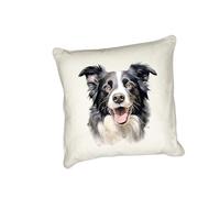 Anonymous Gifting Housse de coussin Border Collie avec imprimé aquarelle de chien, parfaite pour les amoureux des chiens
