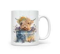 Anonymous Gifting Mug imprimé aquarelle vache Highland - Belle tasse imprimée brillante vache 3