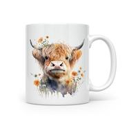 Anonymous Gifting Mug imprimé aquarelle vache Highland - Belle tasse imprimée brillante vache 5