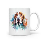Anonymous Gifting Mug imprimé chien aquarelle - Belle tasse imprimée brillante - Basset Hound