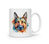 Anonymous Gifting Mug imprimé chien aquarelle - Belle tasse imprimée brillante - Berger allemand