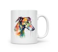 Anonymous Gifting Mug imprimé chien aquarelle - Belle tasse imprimée brillante - lévrier