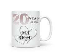 Anonymous Gifting Tasses d'anniversaire pour Mr Right et Mrs Always Right - 20e anniversaire de platine