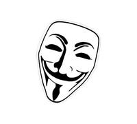 Anonymous masque visage 667 autocollant sticker - Taille : 8 cm - Couleur : noir