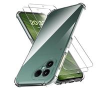 Anoowkoa Coque pour Fairphone 6+2 Pièces Verre Trempé -Transparente Housse de Protection en Silicone Rigide Anti Choc ÉtuisBumper avec Coins Renforcés