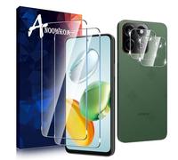 Anoowkoa Verre Trempé Honor 200 Smart/Honor X7c Transparent Film Protection Écran avec Caméra Arrière Protecteur sans Bulles, 2+2 Pièces Facile à Installer