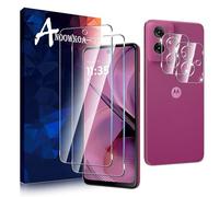 Anoowkoa Verre Trempé Moto G55 5G Transparent Film Protection Écran avec Caméra Arrière Protecteur sans Bulles, 2+2 Pièces Facile à Installer
