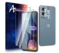 Anoowkoa Verre Trempé Motorola Moto E15/Moto G05 Transparent Film Protection Écran avec Caméra Arrière Protecteur sans Bulles, 2+2 Pièces Facile à Installer