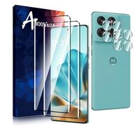 Anoowkoa Verre Trempé Motorola Moto Edge 60 Fusion/Edge 60 Pro/Edge 60 Transparent Film Protection Écran avec Caméra Arrière Protecteur sans Bulles, 2+2 Pièces Facile à Installer