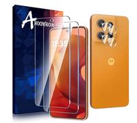 Anoowkoa Verre Trempé Motorola Moto G15/Moto G15 Power Transparent Film Protection Écran avec Caméra Arrière Protecteur sans Bulles, 2+2 Pièces Facile à Installer