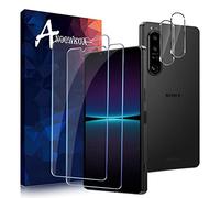Anoowkoa Verre Trempé Sony Xperia 1 IV Transparent Film Protection Écran avec Caméra Arrière Protecteur sans Bulles, 2+2 Pièces Facile à Installer