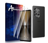 Anoowkoa Verre Trempé Sony Xperia 1 VI Transparent Film Protection Écran avec Caméra Arrière Protecteur sans Bulles, [2+2 Pièces] Facile à Installer