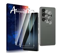 Anoowkoa Verre Trempé Sony Xperia 1 VII Transparent Film Protection Écran avec Caméra Arrière Protecteur sans Bulles, 2+2 Pièces Facile à Installer
