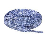 Anopo 2 Paires Lacets Plats Pailletés 10mm Tressés Remplacement Lacets pour Chaussures de Sport Bleu Saphir Longueur 120cm
