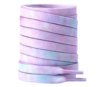 Anopo 2 Paires Lacets Plats Tie-Dye 8mm Colorés Remplacement Lacets pour Chaussures de Sport Violet 140cm