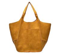 Anopo Extra Grand Sac Fourre-Tout pour Femmes Souple Cuir XXL Boho Bucket Sac à Main Surdimensionné Sac à Poches Bandoulière pour Travailler Voyage Jaune