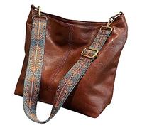 Anopo PU Lether Sacs à Bandoulière pour Femmes avec Réglable Guitare Courroie Millésime Sac Fourre-tout Clochard Porte-monnaie Végétalien Sac à Main Café