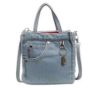 Anopo Sac à Main en Denim Lavé Uni pour Femmes Petit Sac Bandoulière Épaule Jeans Porte-monnaie Bleu Clair