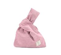 Anopo Sac à Nœuds pour Femmes Petits Velours Côtelé Sacs à Main Esthétique Mignonne Porte-Monnaie Tote Bag Rose Clair